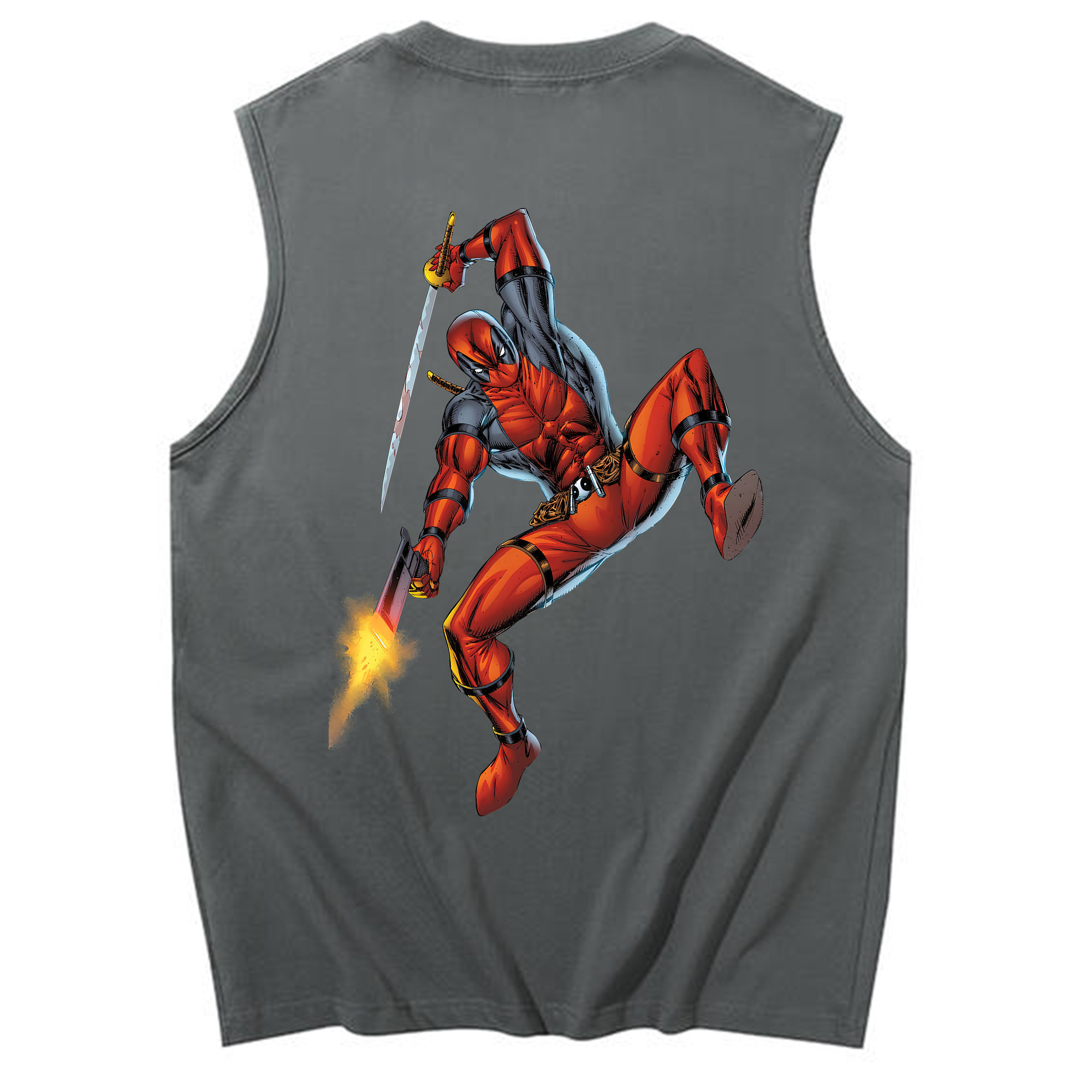 （画像用） Deadpool デッドプール コットン100％タンクトップ（背面プリント）